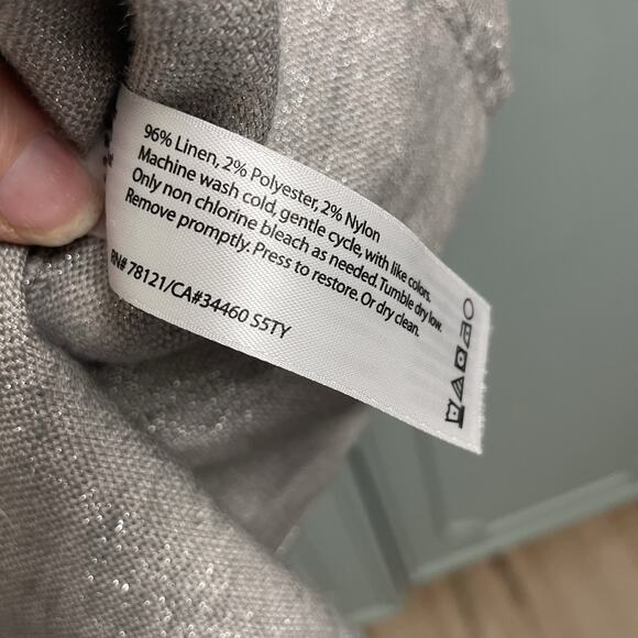 Eileen Fisher Gray Linen Sz Small Petite Dress Pockets Tank Style Lagenlook - Picture 4 of 4